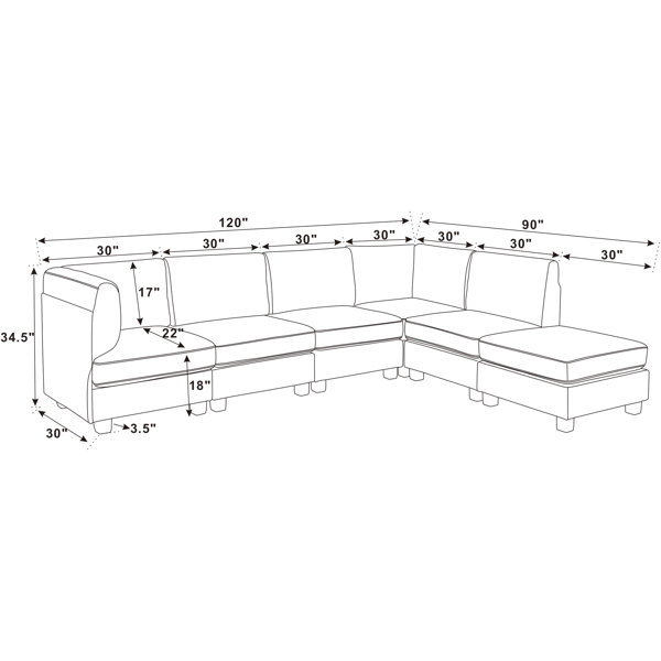 Mercury Row® Roeder 6 Piece Upholstered Sectional & Reviews Wayfair